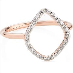 Monica Vinader Rose Gold & Diamond Riva hoop ring